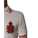 Dolce & Gabbana White Cotton Logo Collared Polo Men T-shirt TSH851966-46