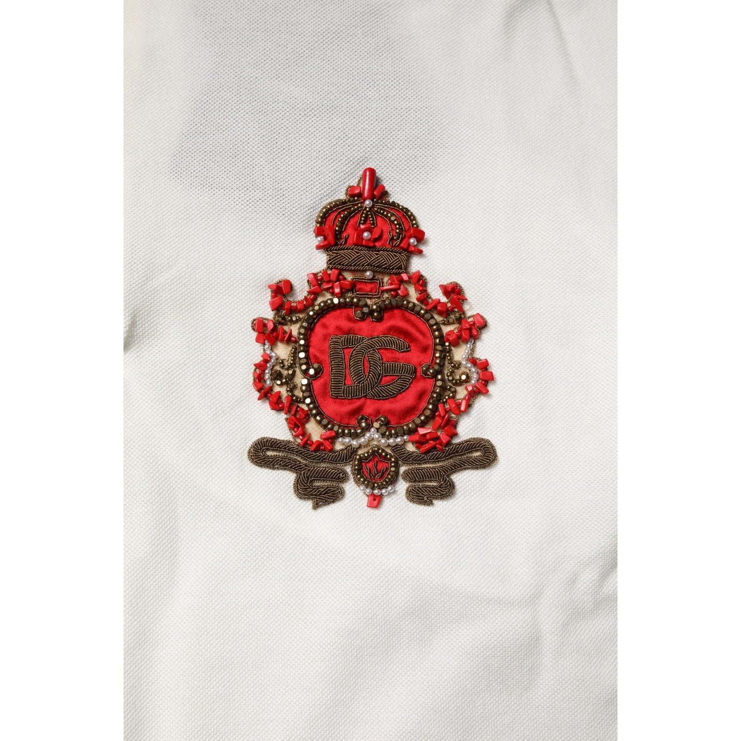 Dolce & Gabbana White Cotton Logo Collared Polo Men T-shirt TSH851966-46