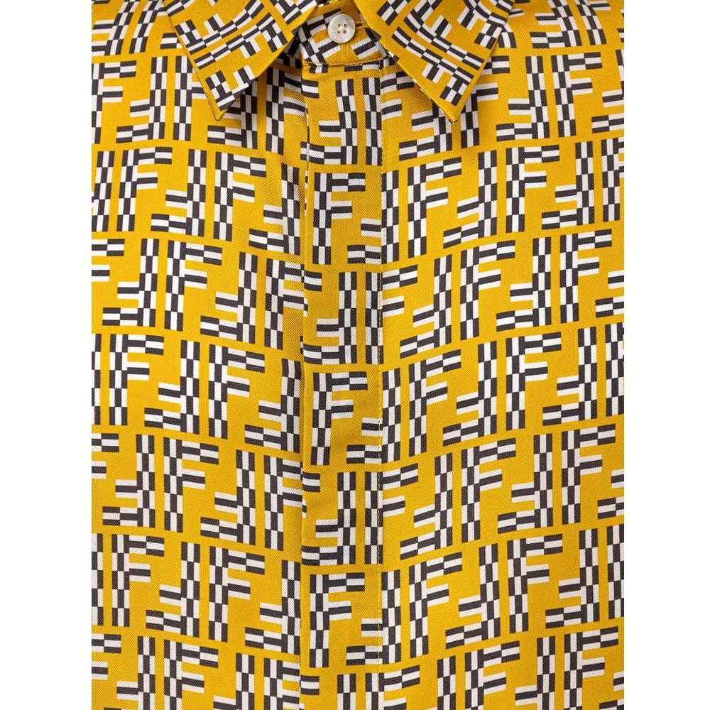 Fendi Yellow Silk Shortsleeve FE-8981669-IT41 | L