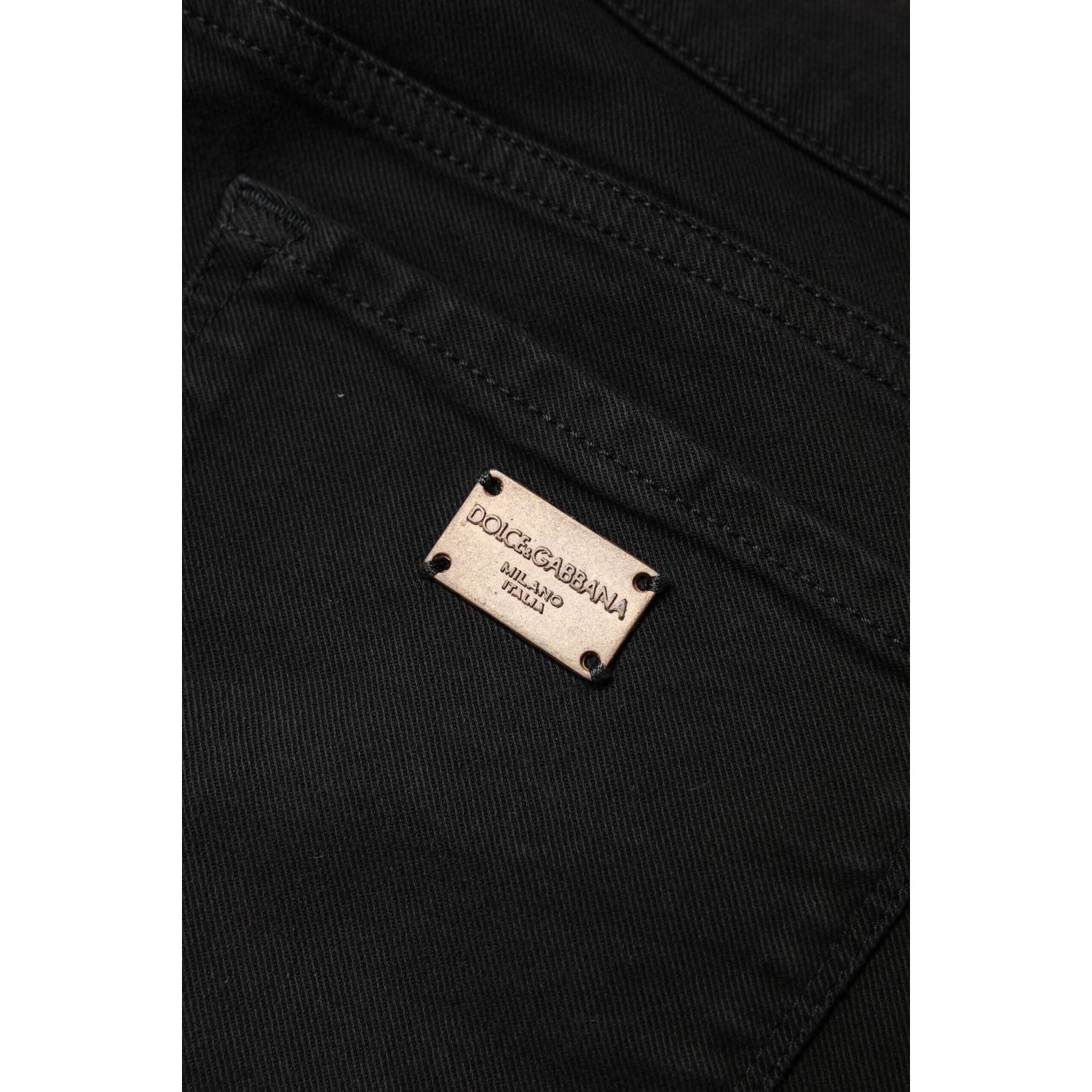 Dolce & Gabbana Black Cotton Mid Waisted Skinny Denim Jeans