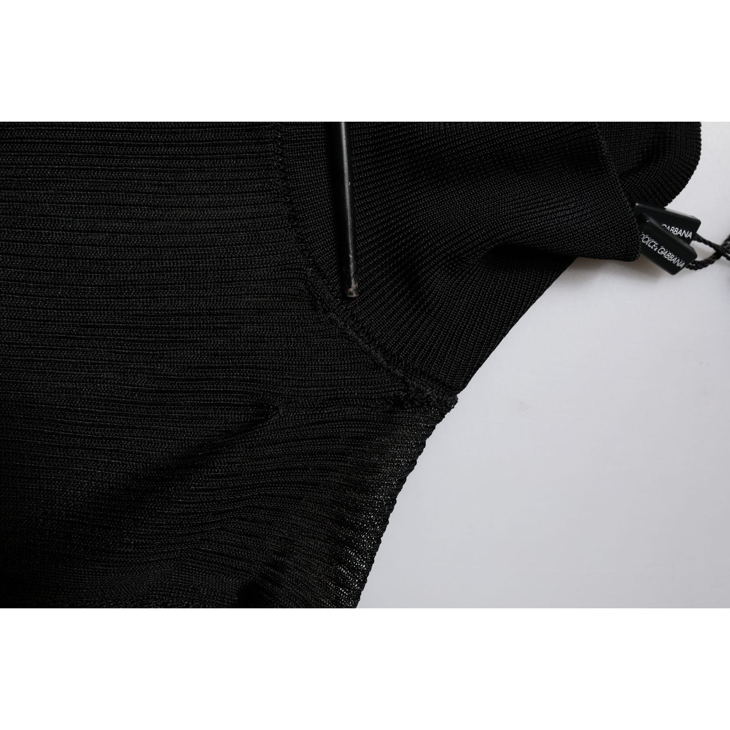 Dolce & Gabbana Black Knit Long Sleeves Turtleneck Slim Top