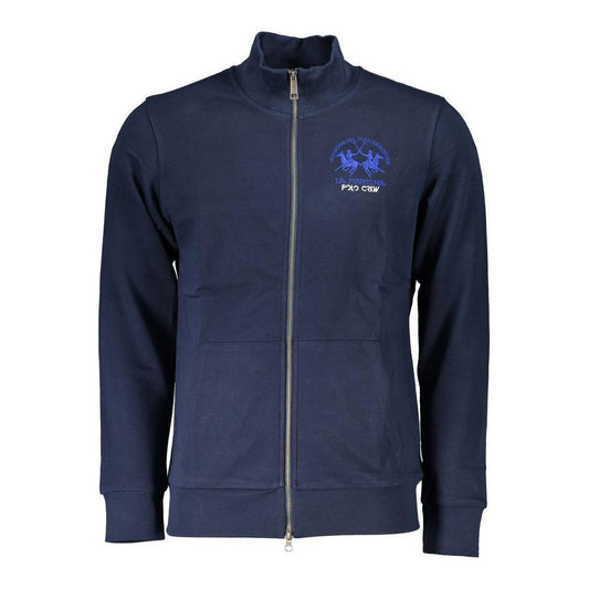 La Martina Blue Cotton Men Sweater LA-21509-M