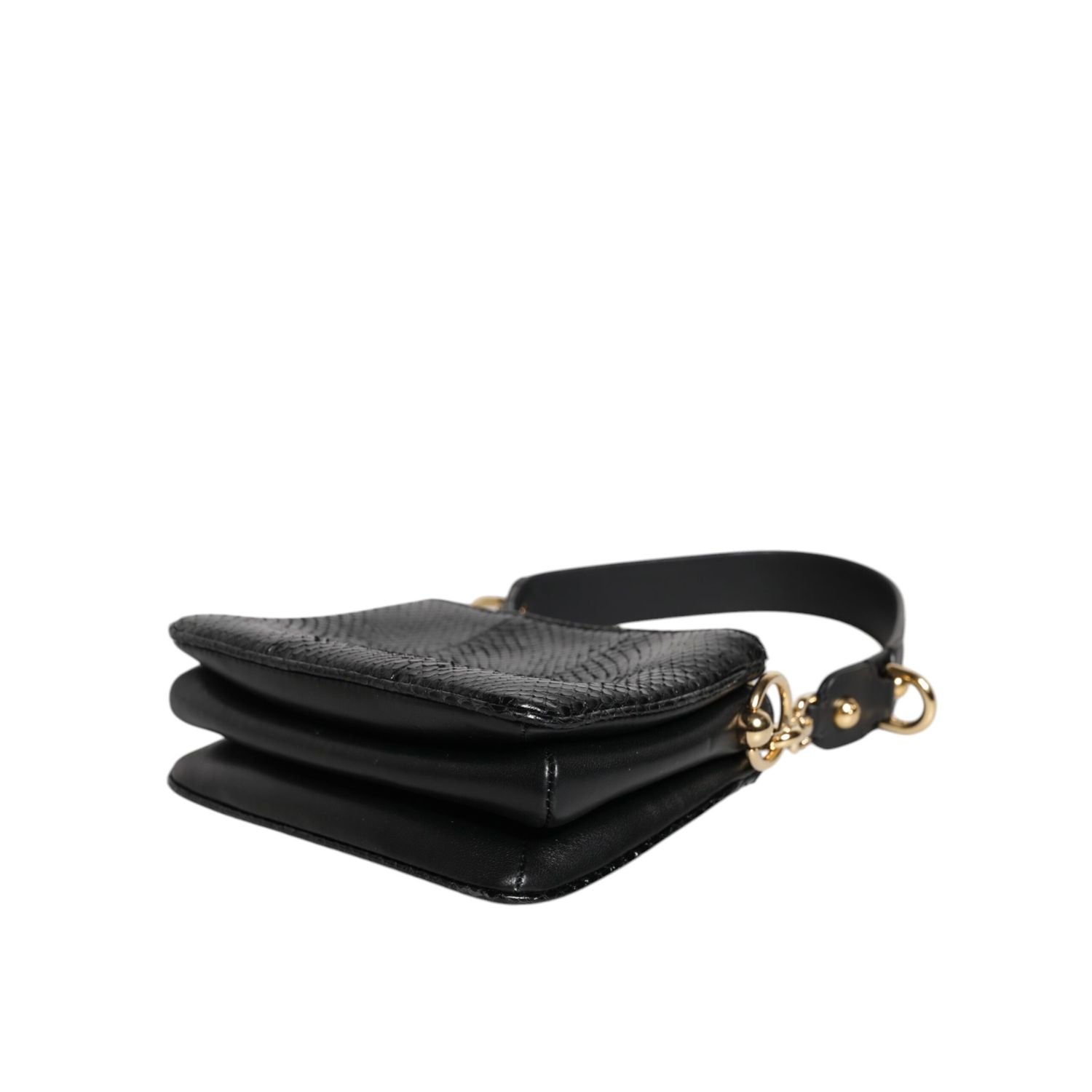 Dolce & Gabbana Black Exotic Leather Shoulder Sling Clutch Bag