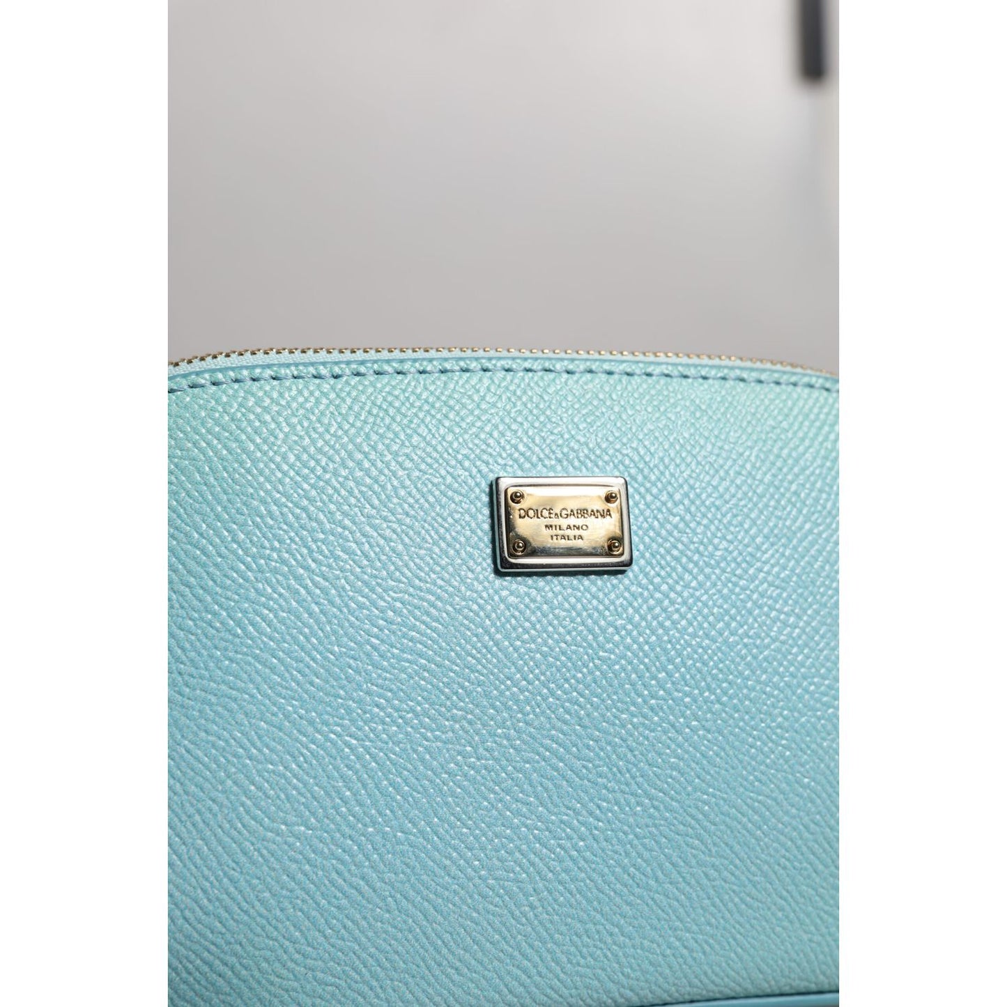 Dolce & Gabbana Light Blue Leather Handbag Clutch Mini Purse Pouch Bag