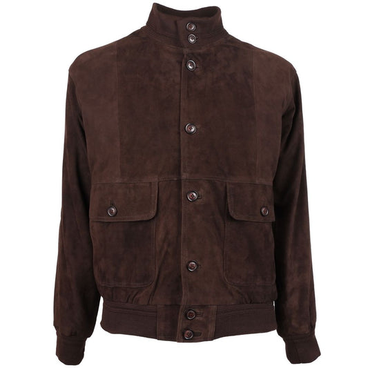 Emilio Romanelli Brown Calfskin Jacket EM-15263-IT52 | XL
