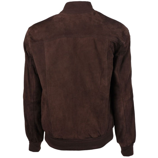 Emilio Romanelli Brown Calfskin Jacket EM-15263-IT52 | XL