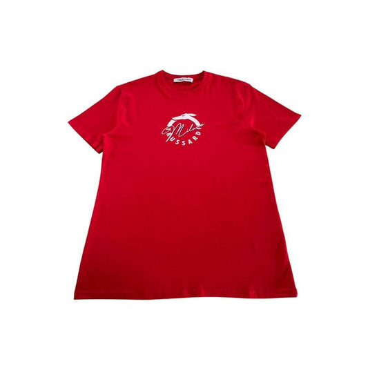 Trussardi Beachwear Red Cotton Men T-Shirt TR-24797-S