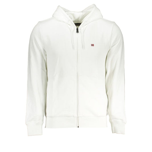 Napapijri Elegant White Cotton Hooded Sweatshirt NA-28074-S