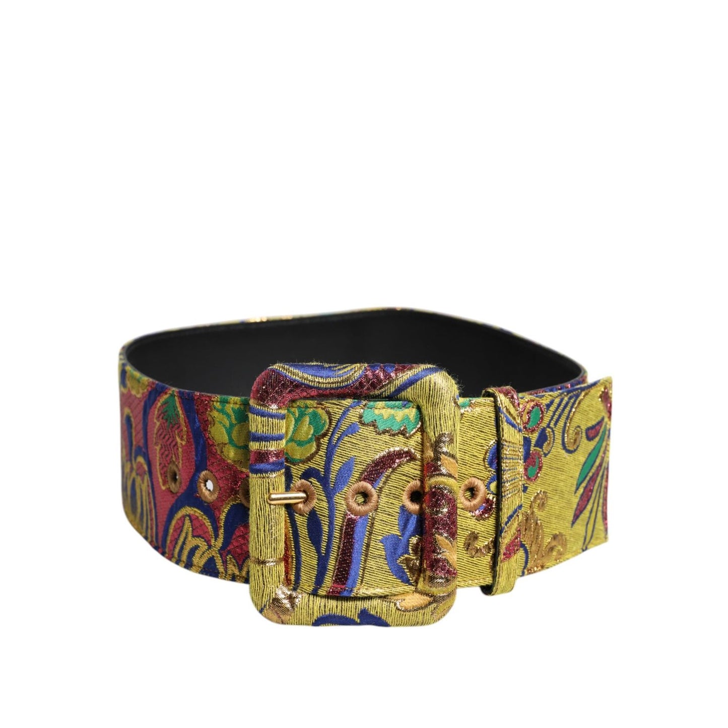 Dolce & Gabbana Multicolor Floral Jacquard Wide Waist Belt