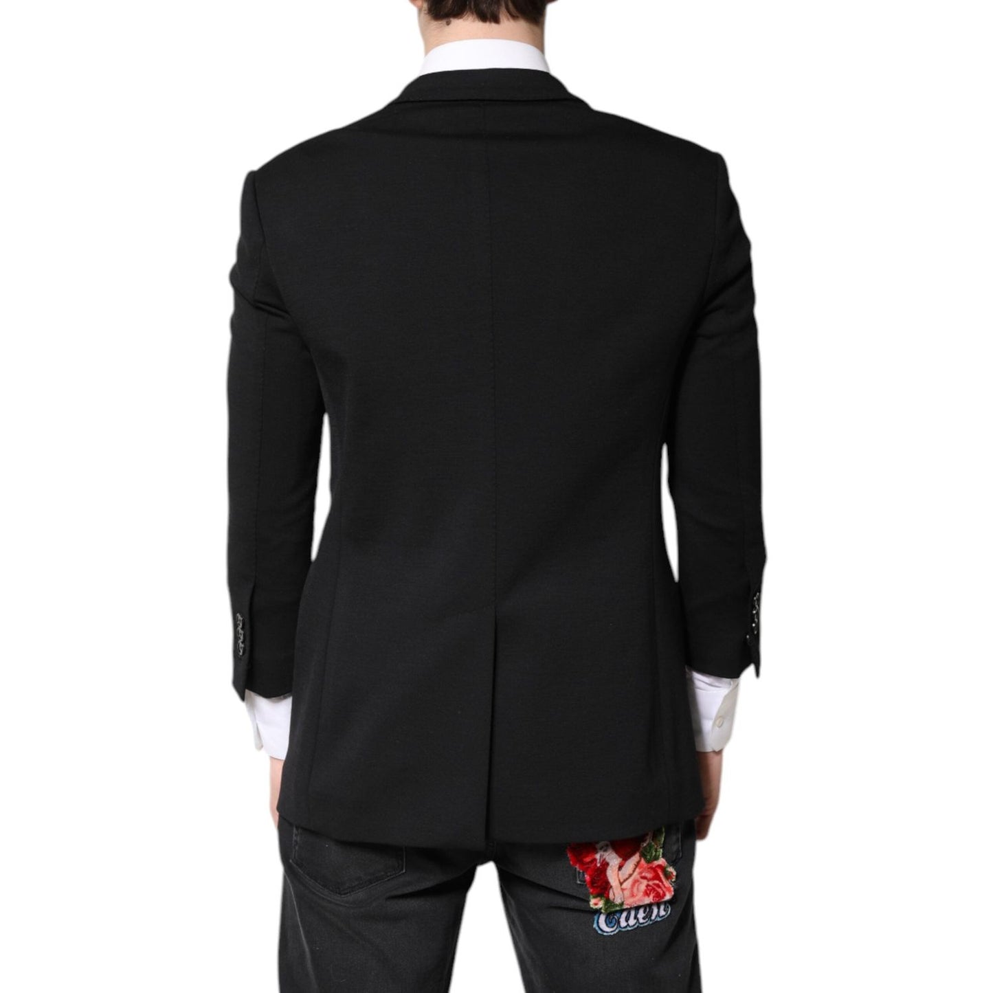 Dolce & Gabbana Black Single Breasted Men Coat Blazer Suit JKT41310-52