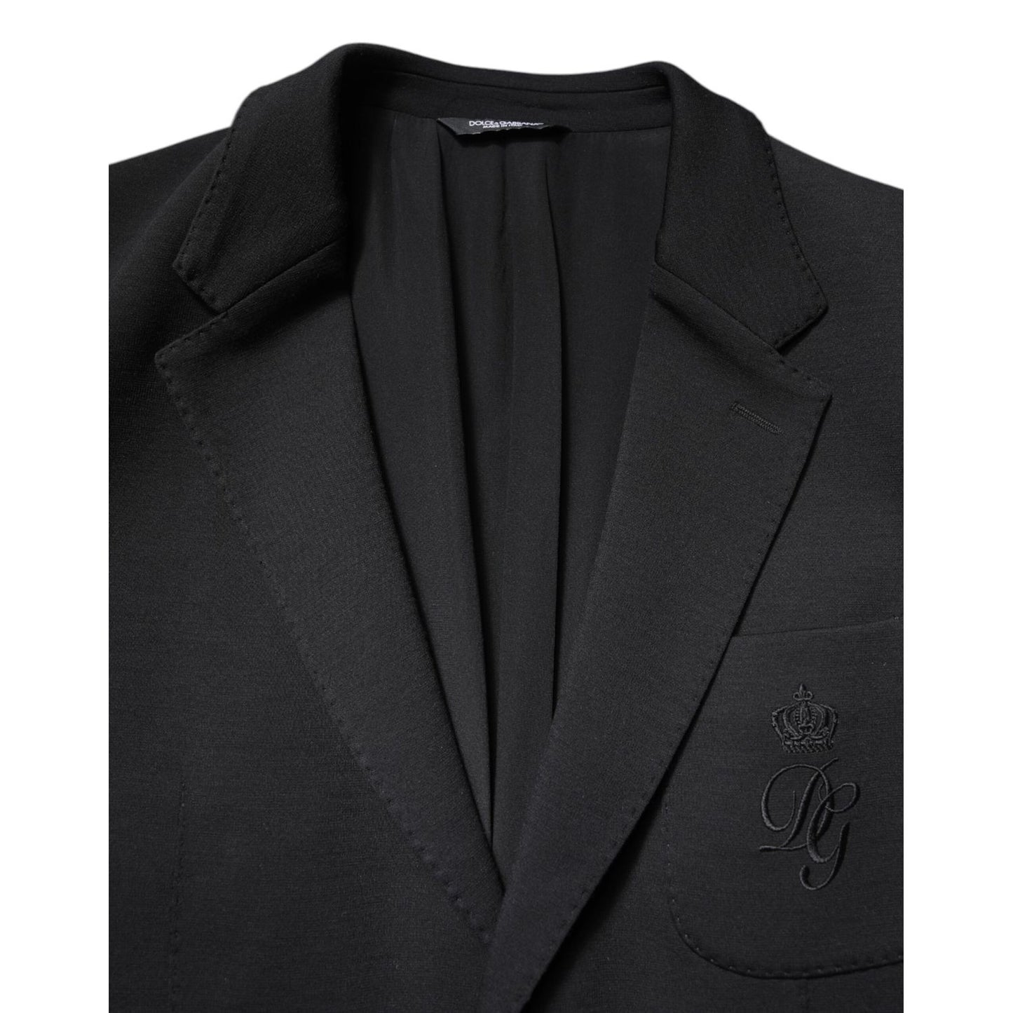 Dolce & Gabbana Black Single Breasted Men Coat Blazer Suit