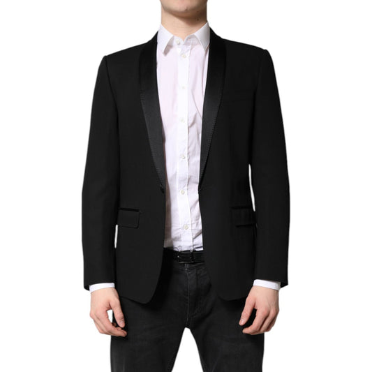 Dolce & Gabbana Black Single Breasted Men Coat MARTINI Blazer JKT41475-46