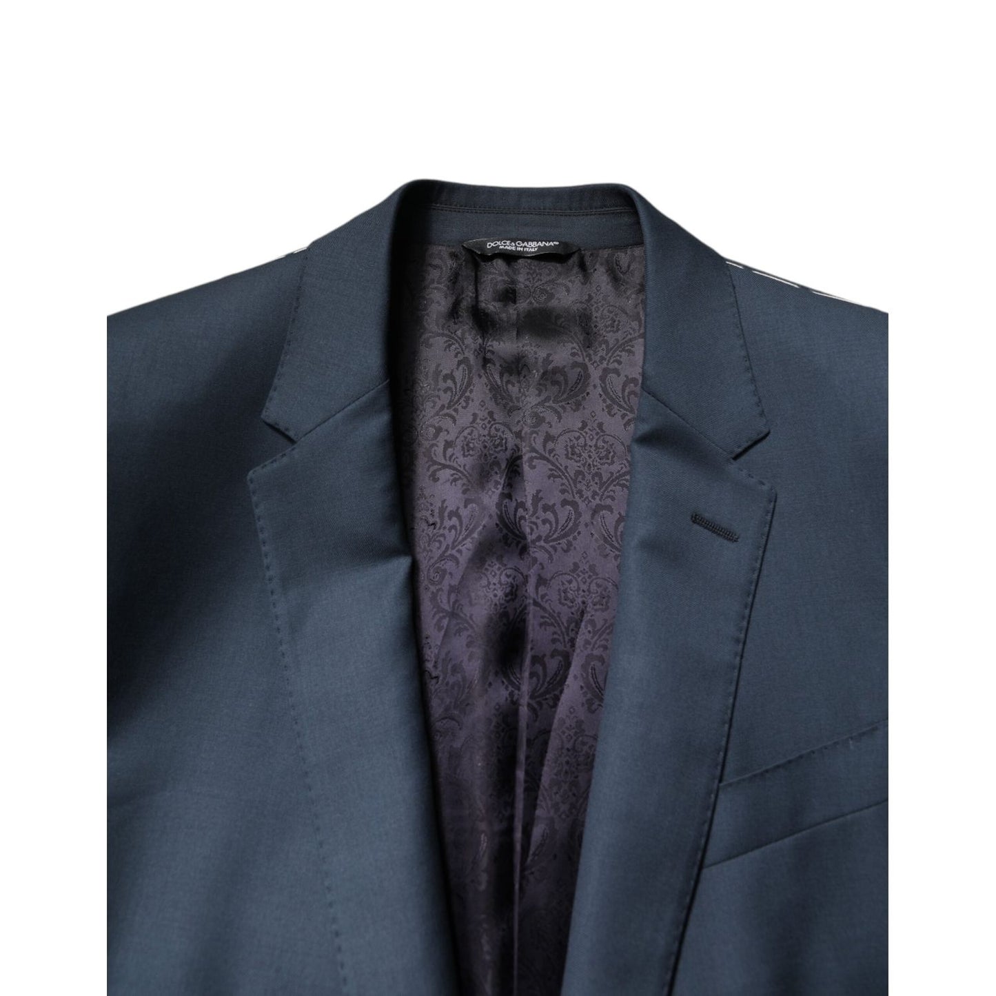 Dolce & Gabbana Blue Single Breasted Men Coat MARTINI Blazer