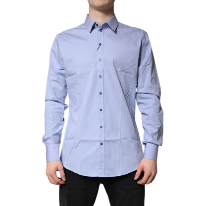 Dolce & Gabbana Light Blue Cotton SICILIA Dress Formal Shirt