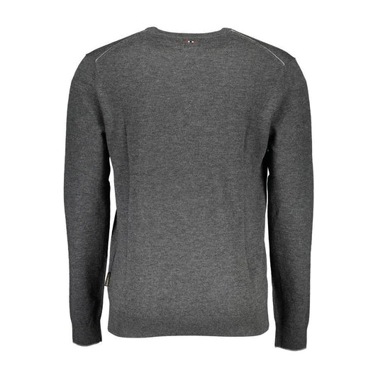 Napapijri Gray Wool Men Sweater NA-15756-S