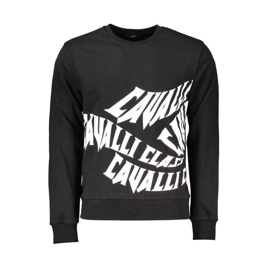 Cavalli Class Black Cotton Men Sweater CA-21285-M