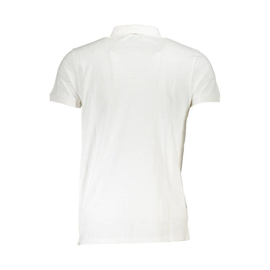 Cavalli Class White Cotton Polo Shirt CA-22338-XXL