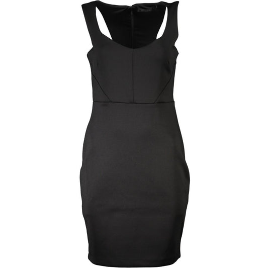 Guess Jeans Chic Black Contrast Detail Dress with Wide Neckline GU-27977-XS