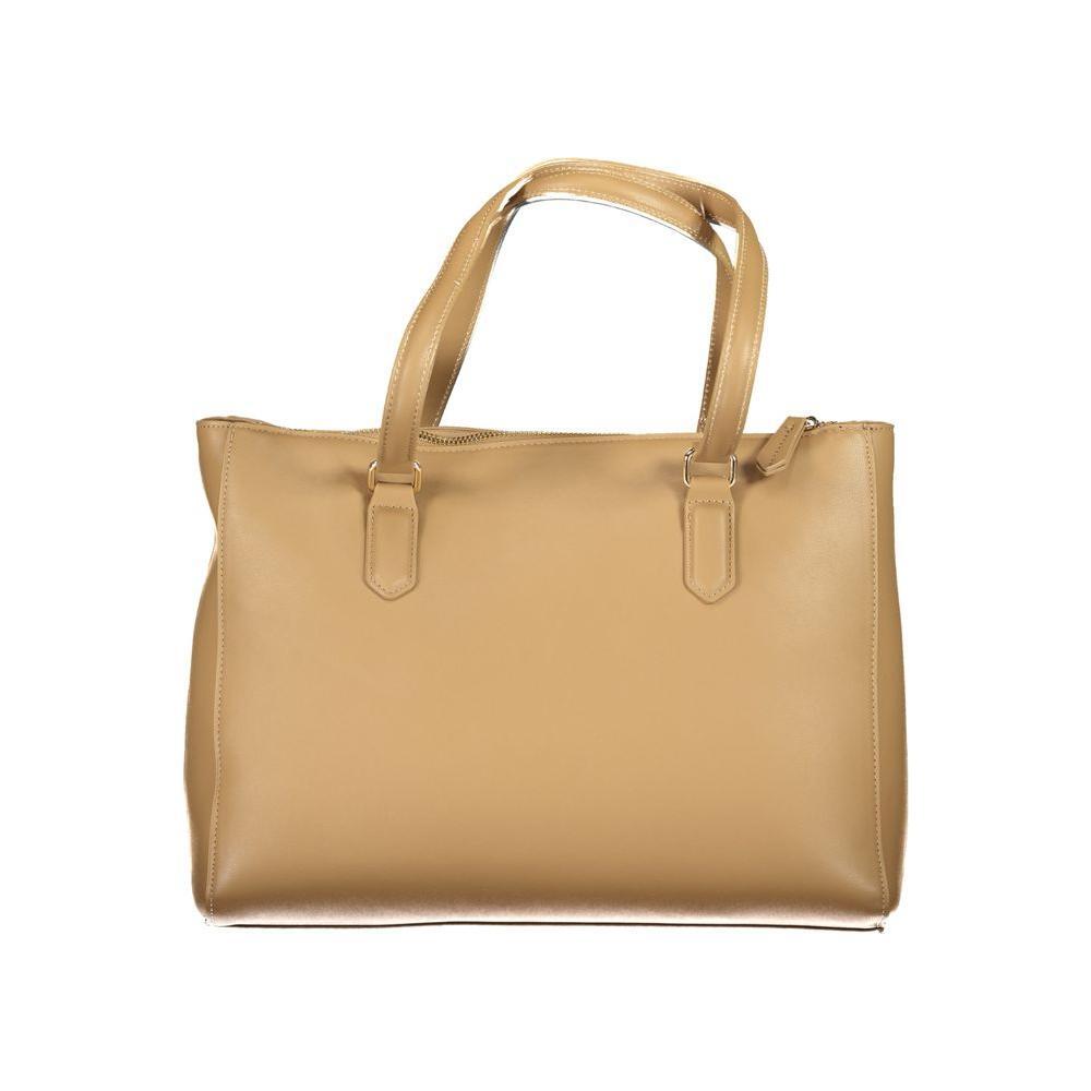 Front view with bag zipped and handles upright.