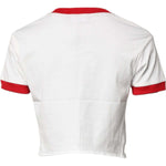 Dolce & Gabbana White Printed Round Neck Cropped Top T-shirt TSH878636-38