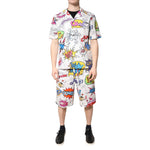 Dolce & Gabbana White Cartoon Print Cotton Men Pajama Set Sleepwear KOS2281-37