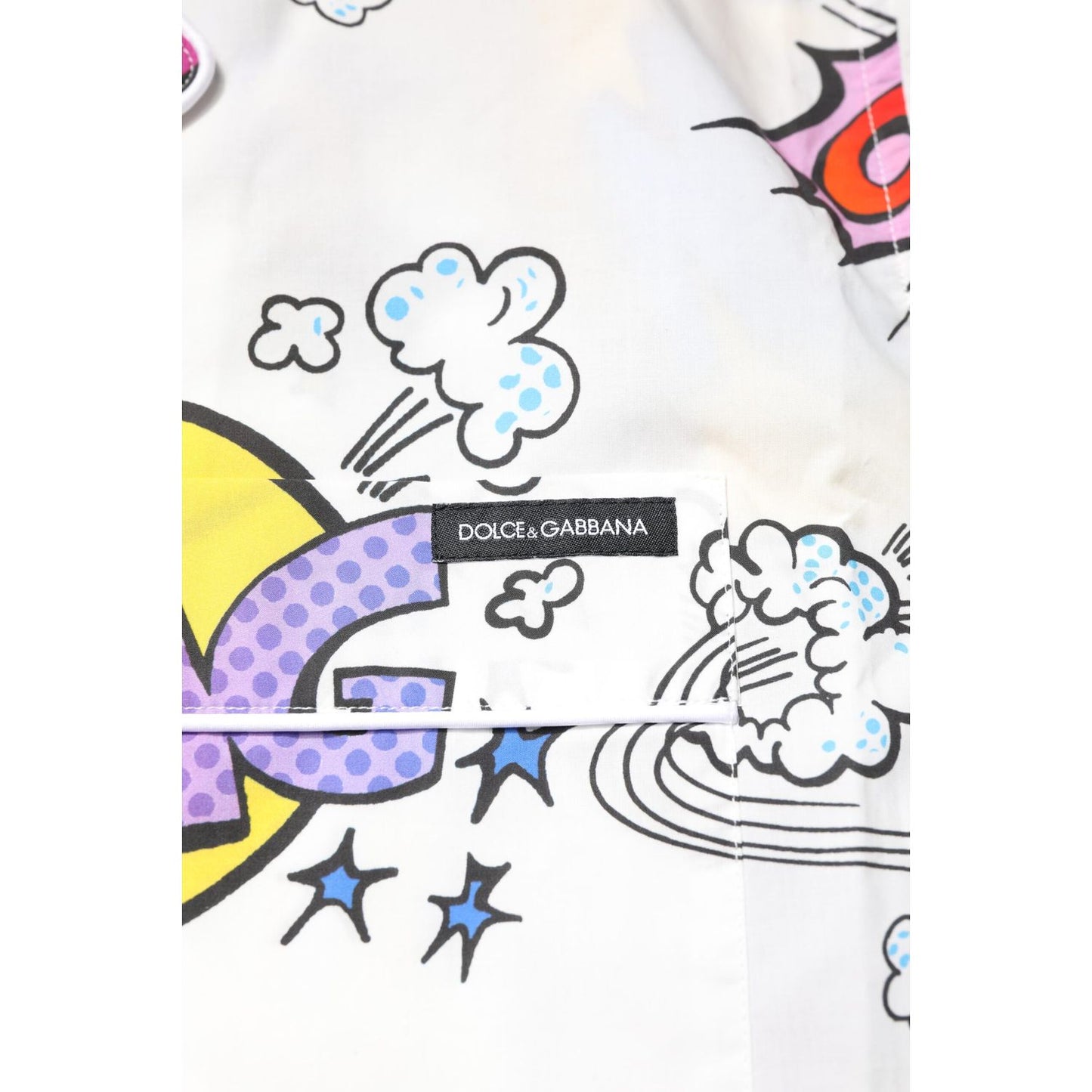 Dolce & Gabbana White Cartoon Print Cotton Men Pajama Set Sleepwear KOS2281-37