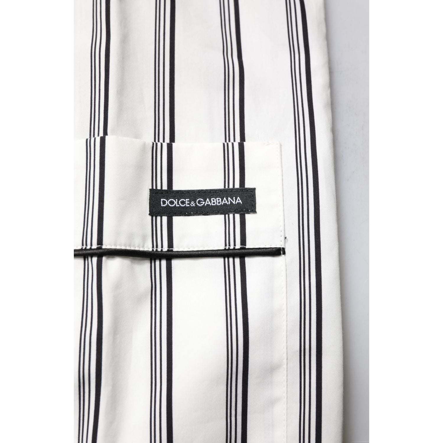 Dolce & Gabbana White Black Stripes Cotton Men Pajama Set Sleepwear