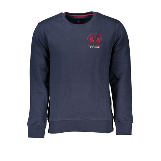 La Martina Chic Blue Crew Neck Embroidered Sweatshirt LA-27026-S
