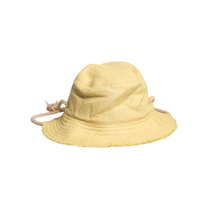 Dolce & Gabbana Yellow Cotton Wide Brim Bucket