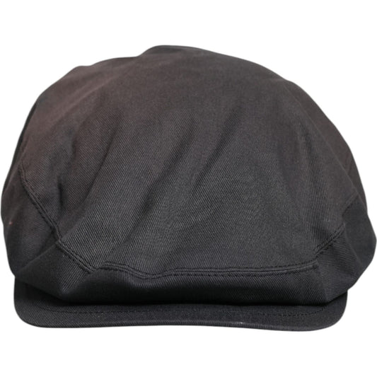 Dolce & Gabbana Black Cotton Newsboy Capello Cabbie Hat