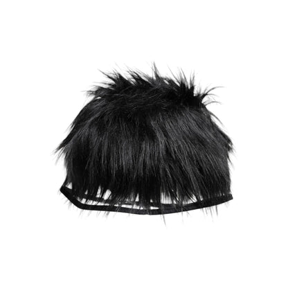 Dolce & Gabbana Black Faux Fur Bucket Hat