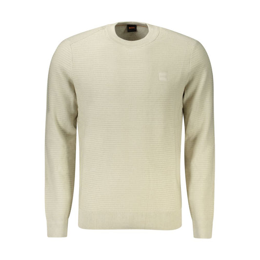Hugo Boss Beige Cotton Men Sweater BO-33082-XL