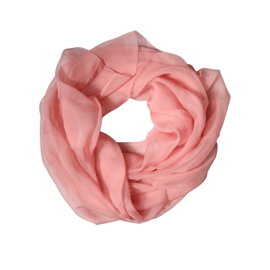 Dolce & Gabbana Pink Silk Rectangle Women Wrap Shawl Scarf MS7494
