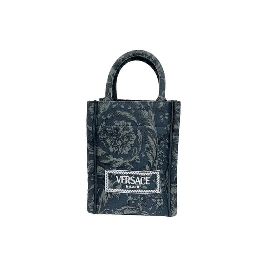Versace Athena Barocco Mini Top Handle Tote Crossbody Bag Black 51131