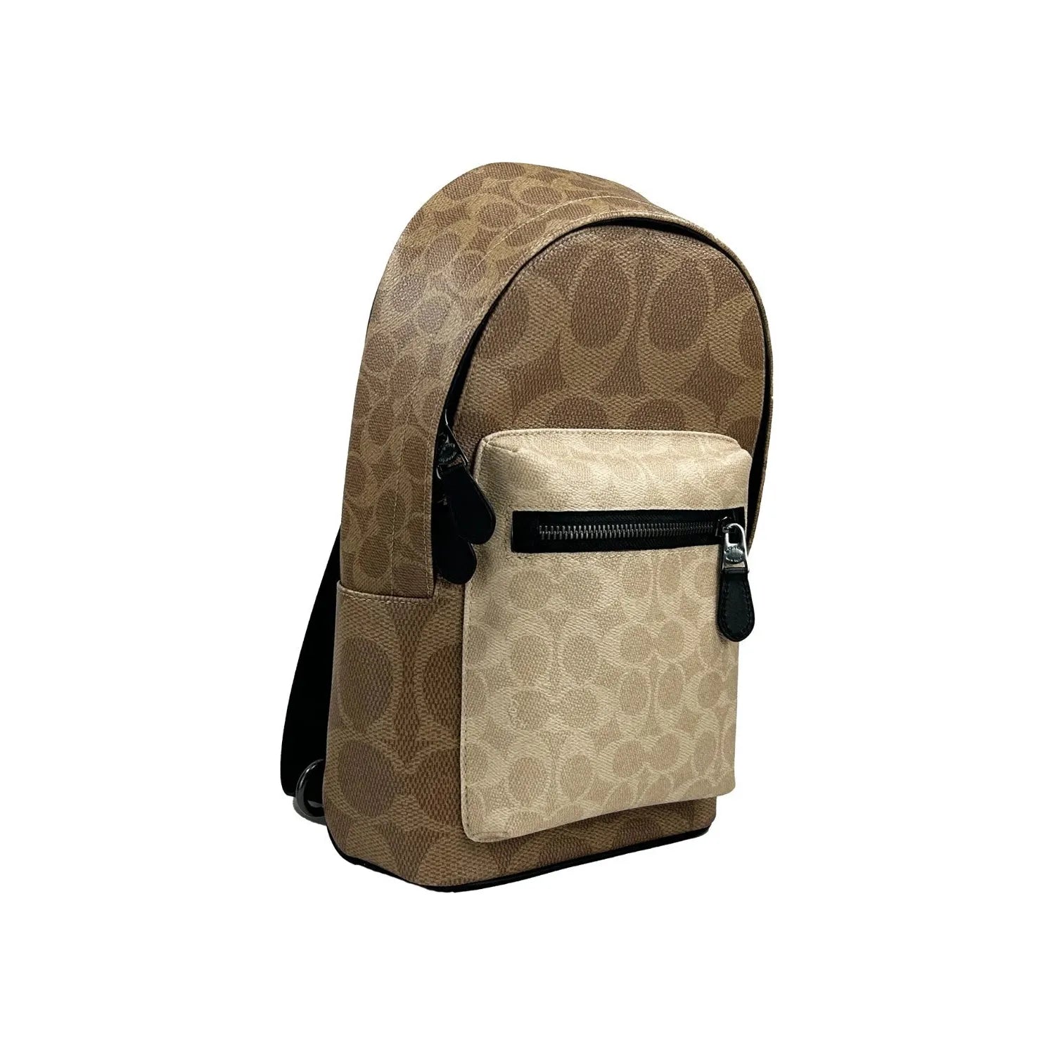 Front view with bag zipped and handles upright.