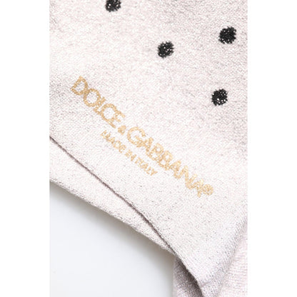 Dolce & Gabbana Gray Viscose Stretch Dotted Socks
