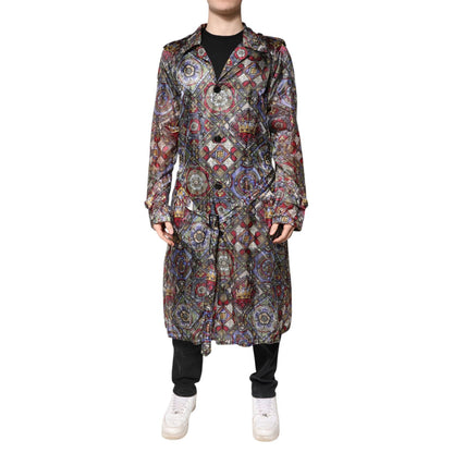 Dolce & Gabbana Multicolor Royal Bee Crown Trench Coat Jacket