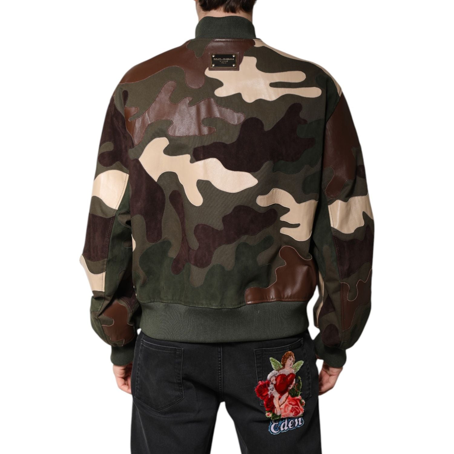 Dolce & Gabbana Multicolor Cotton Bomber Full Zip Jacket