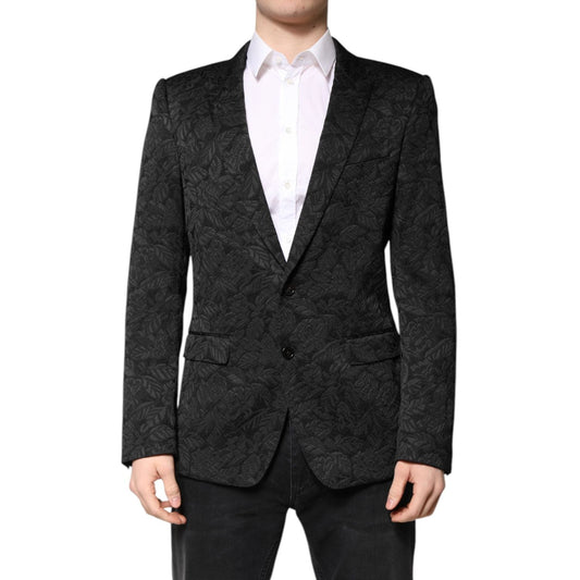 Dolce & Gabbana Black MARTINI Brocade Single Breasted Blazer JKT41378-50