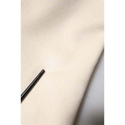 Dolce & Gabbana Beige Cashmere Double Breasted Coat Blazer