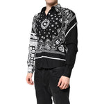 Dolce & Gabbana Black White Bandana MARTINI Casual Shirt TSH86359-40