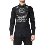 Dolce & Gabbana Black White Bandana GOLD Formal Dress Shirt TSH86364-39