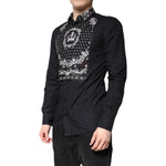 Dolce & Gabbana Black White Bandana GOLD Formal Dress Shirt TSH86364-39