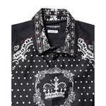 Dolce & Gabbana Black White Bandana GOLD Formal Dress Shirt TSH86364-39