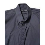 Dolce & Gabbana Dark Blue MARTINI Cotton Formal Dress Shirt