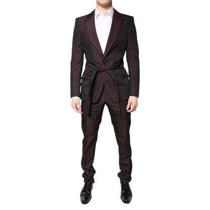 Dolce & Gabbana Maroon Single Breasted Formal 2 Piece Suit
