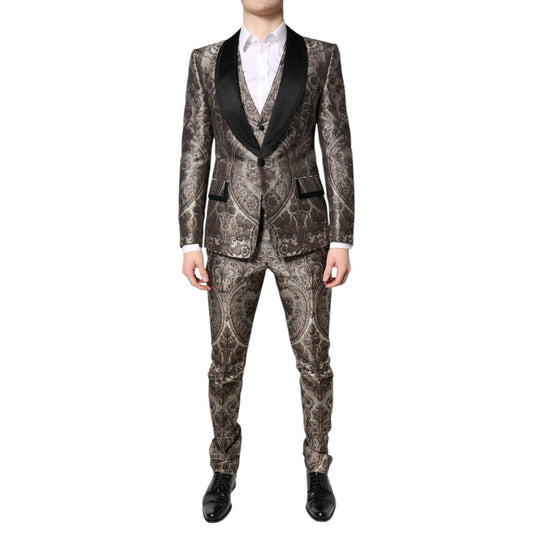 Dolce & Gabbana Multicolor Jacquard Single Breasted 3 Piece Suit KOS2275-46
