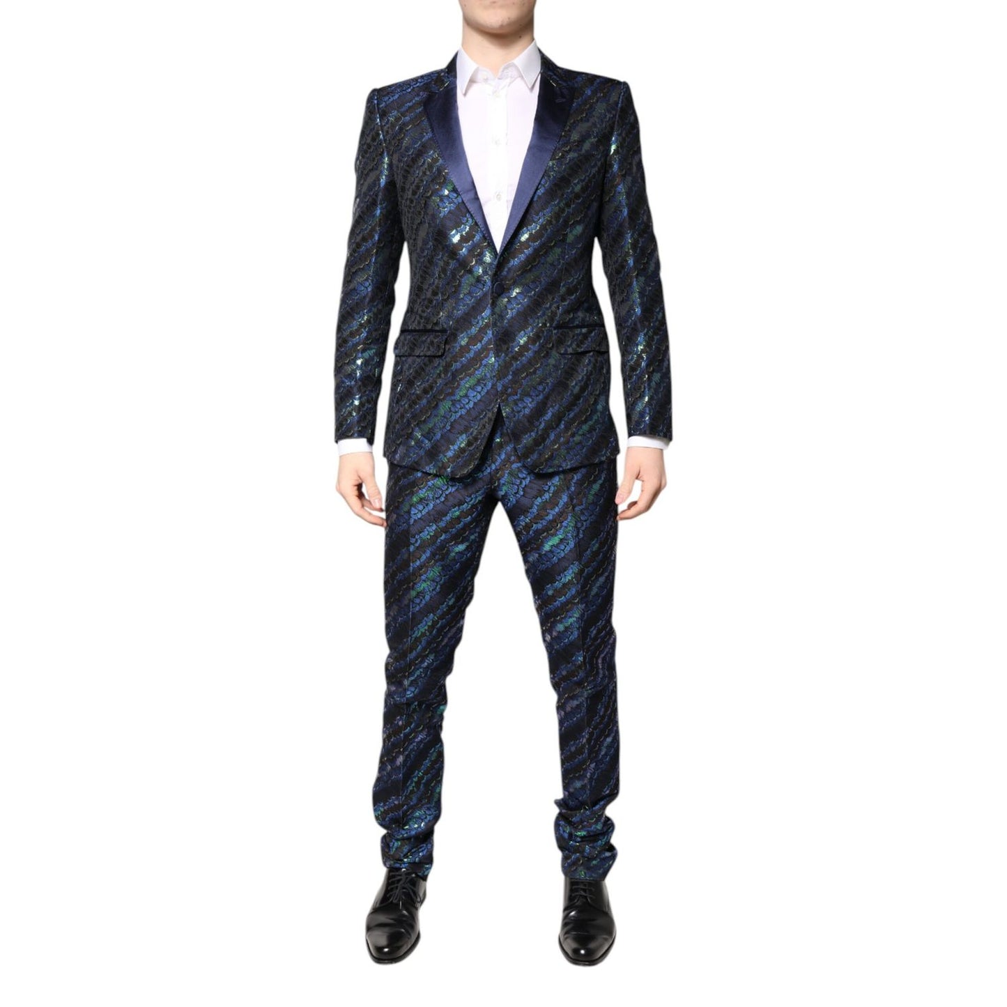 Dolce & Gabbana Multicolor Polyester Jacquard 2 Piece Suit