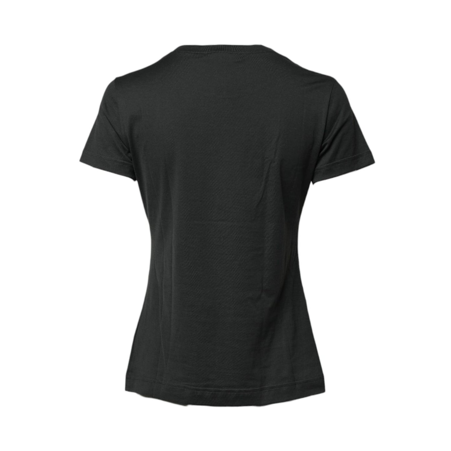 Dolce & Gabbana Black Cotton Round Neck Short Sleeve T-shirt