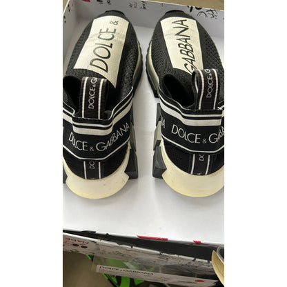 Dolce & Gabbana Black White Slip On Sorrento Sneakers Shoes